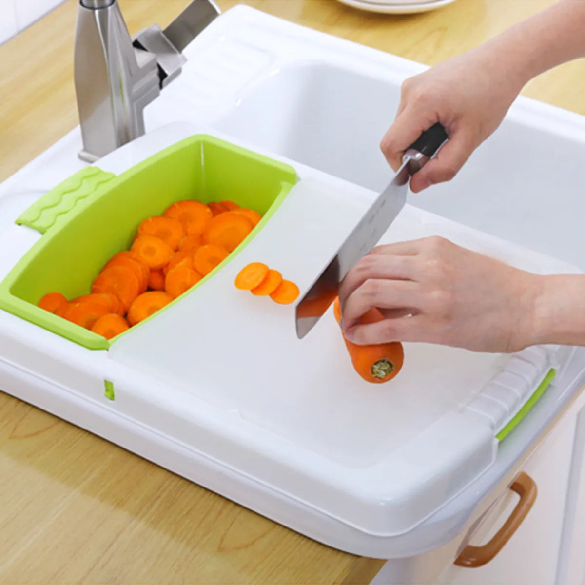 Cutting Board with Kitchen Drain